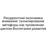 Рекуррентная экономика внимания: туннелирование метафоры как проявление циклом Воспитания развития